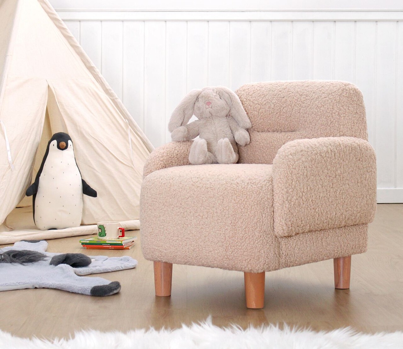 Fotoliu pentru copii, Atelier del Sofa, 209FLF1428, Roz pudra - imagine 7